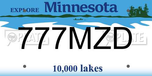 777MZD Minnesota License Plate