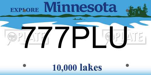 777PLU Minnesota License Plate
