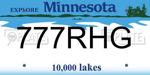 777RHG Minnesota License Plate
