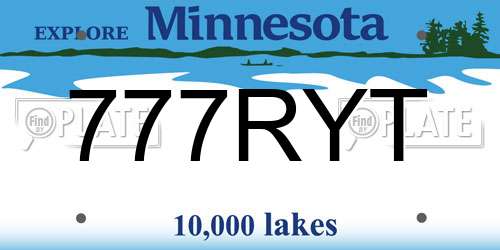 777RYT Minnesota License Plate