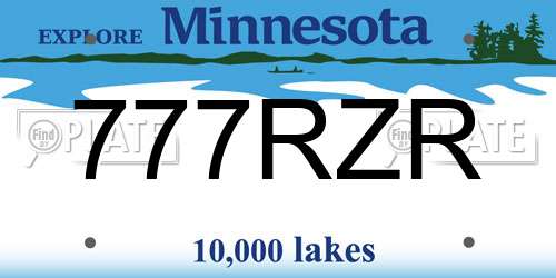 777RZR Minnesota License Plate