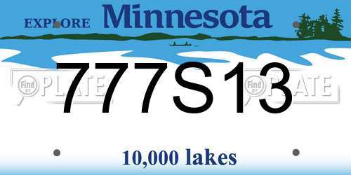 777S13 Minnesota License Plate