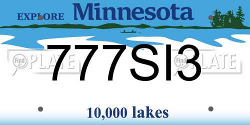 777SI3 Minnesota License Plate