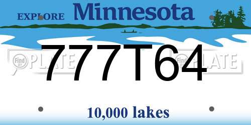 777T64 Minnesota License Plate
