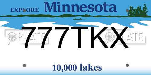 777TKX Minnesota License Plate