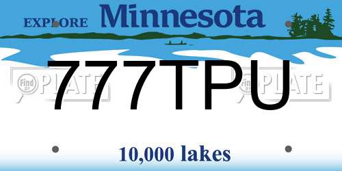 777TPU Minnesota License Plate