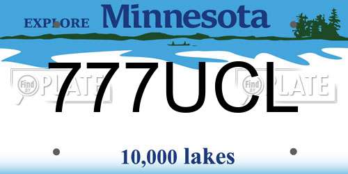 777UCL Minnesota License Plate