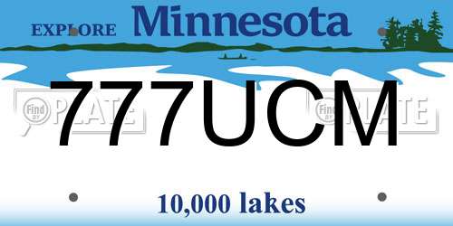777UCM Minnesota License Plate
