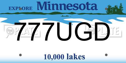 777UGD Minnesota License Plate