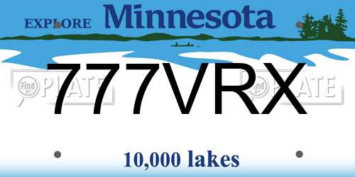 777VRX Minnesota License Plate