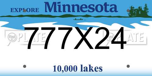 777X24 Minnesota License Plate