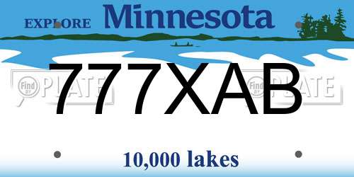 777XAB Minnesota License Plate