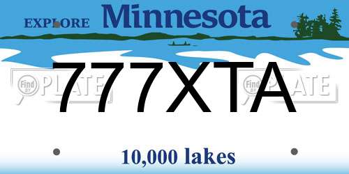 777XTA Minnesota License Plate