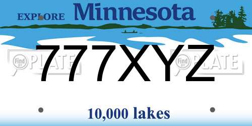 777XYZ Minnesota License Plate