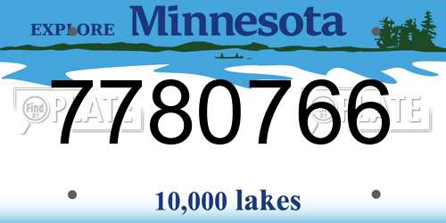 7780766 Minnesota License Plate