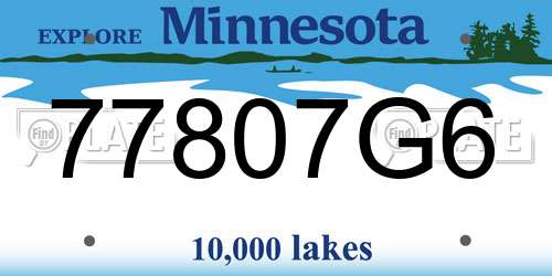 77807G6 Minnesota License Plate
