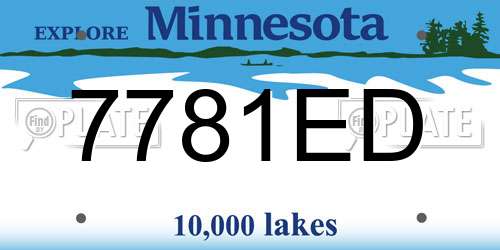 7781ED Minnesota License Plate