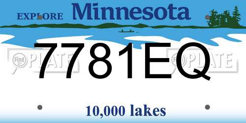 7781EQ Minnesota License Plate