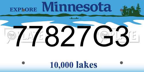 77827G3 Minnesota License Plate