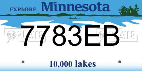 7783EB Minnesota License Plate