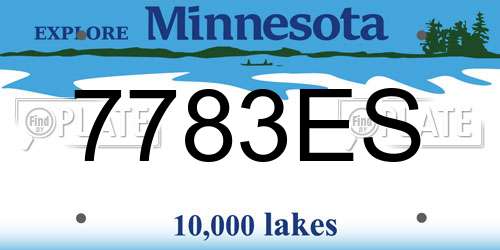 7783ES Minnesota License Plate