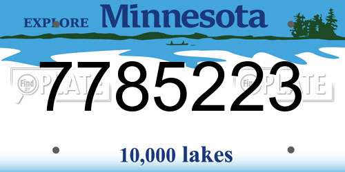 7785223 Minnesota License Plate
