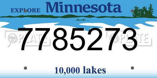 7785273 Minnesota License Plate
