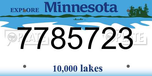 7785723 Minnesota License Plate
