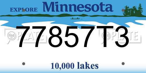 77857T3 Minnesota License Plate