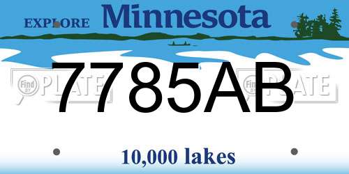 7785AB Minnesota License Plate