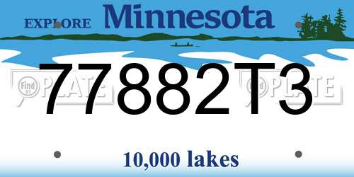 77882T3 Minnesota License Plate