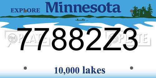 77882Z3 Minnesota License Plate