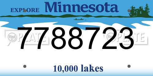 7788723 Minnesota License Plate