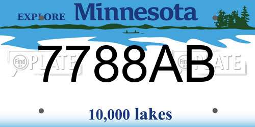 7788AB Minnesota License Plate