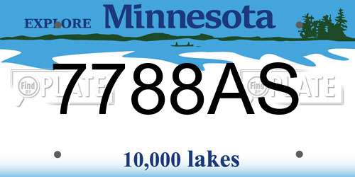 7788AS Minnesota License Plate