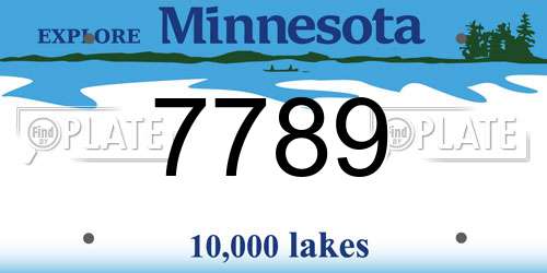 7789 Minnesota License Plate