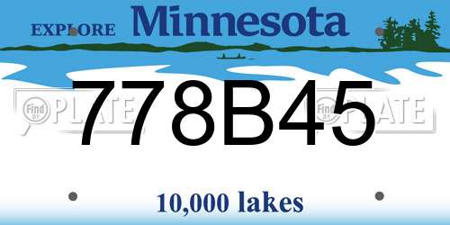 778B45 Minnesota License Plate