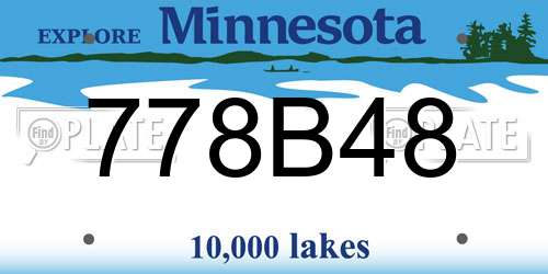 778B48 Minnesota License Plate
