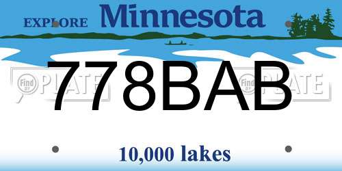 778BAB Minnesota License Plate
