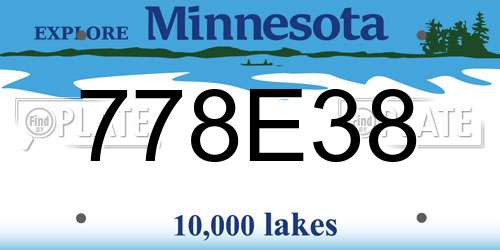 778E38 Minnesota License Plate