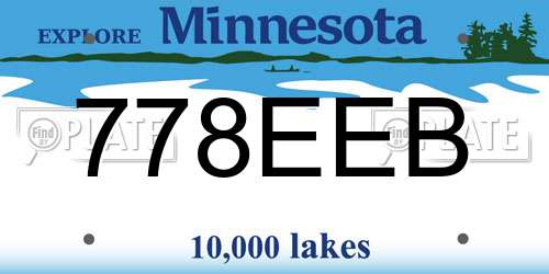778EEB Minnesota License Plate