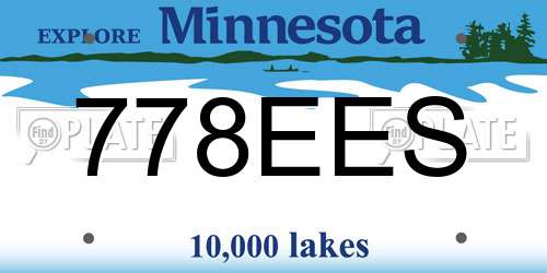 778EES Minnesota License Plate