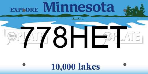 778HET Minnesota License Plate