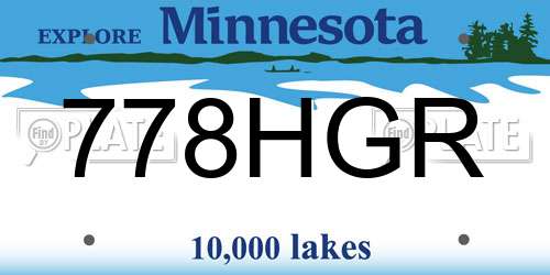 778HGR Minnesota License Plate