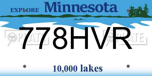 778HVR Minnesota License Plate