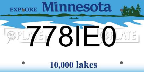 778IE0 Minnesota License Plate