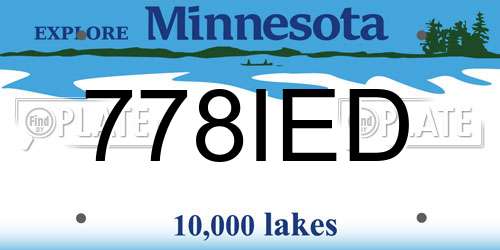 778IED Minnesota License Plate