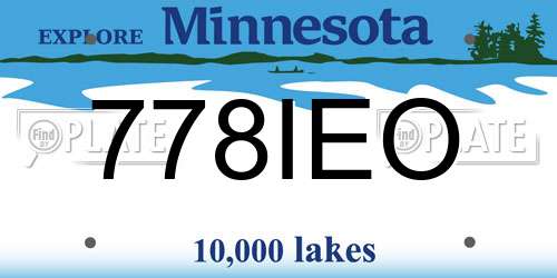 778IEO Minnesota License Plate