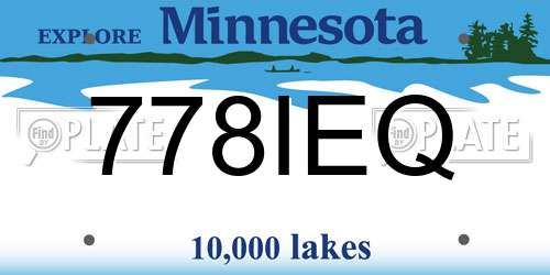 778IEQ Minnesota License Plate