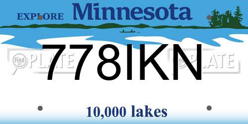 778IKN Minnesota License Plate
